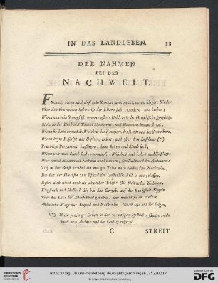 Der Nahmen bei der Nachwelt