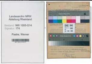 Entnazifizierung Werner Pastre , geb. 01.12.1902 (Waschmeister)