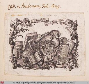 Exlibris des Johann August von Ponickau