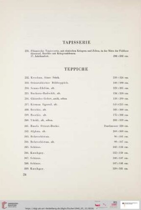 Teppiche (Nr. 232 - 350)