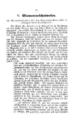 Normallehrplan für den Religions-Unterricht in evangelischen Volksschulen : [V. Elementarschulwesen]