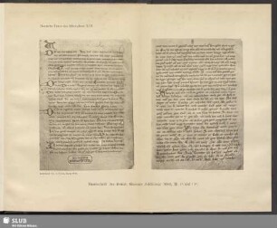 Handschrift des British Museum Additional 9048, Bl. 1r und 11r