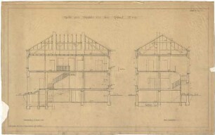 Billing, Hermann; Singen; Krankenhaus - Chefarztwohnhaus (Längsschnitt; Querschnitt)
