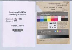 Entnazifizierung Alfred Bickert , geb. 21.06.1904 (Geschaeftsstellenleiter)