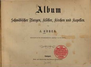 Album Schwäbischer Burgen, Klöster, Kirchen und Kapellen