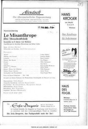 Le Misanthrope (Der Menschenfeind)