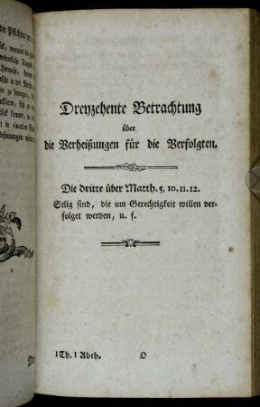 Dreyzehente Betrachtung über die Verheißungen für die Verfolgten.