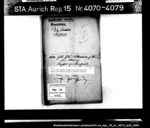 Die dem Focke Folkerts Oltmanns aus Eilsum gestattete Krämerei und Schankwirtschaft in Wirdumer Altendeich