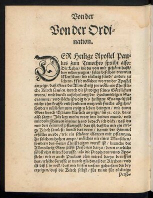 Von der Ordination,