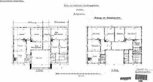 Stuttgart-Untertürkheim Pbf: Empfangsgebäude Verwaltungsgeb.Postgeb. Grundrisse 1.+2.Stock