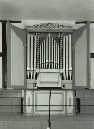 Freiberg. Orgelpositiv (Unbekannter Orgelbauer; 1792) in der Betstube der Grube "Alte Elisabeth", 1856