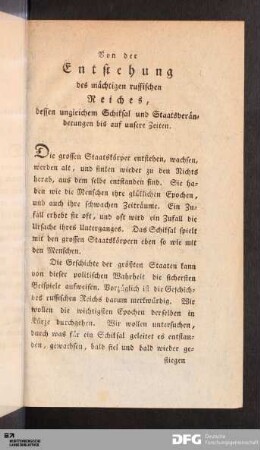 Von der Entstehung des mächtigen russischen Reiches [...]