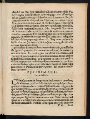 De Ceremoniis Ecclesiasticis.