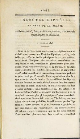 Insectes Diptères du nord de la france.