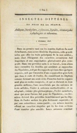 Insectes Diptères du nord de la france.