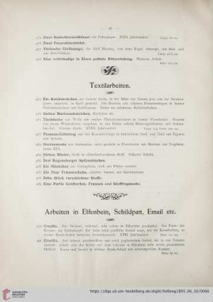 Arbeiten in Elfenbein, Schildpatt, Email etc. (Nr. 490-523)