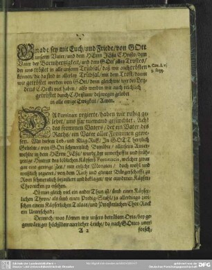 Leichenpredigt : Frommer und gnädiger Christen Labsal in Trübsal. [Eingang zur Predigt]. Textus. Abhandelung. Nützlicher Gebrauch
