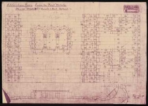 Königliches Residenzschloss Posen, Posen: Versetzplan Turm NW-Ecke 1.OG Westseite 1:20