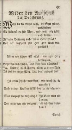 Wider den Aufschub der Bekehrung