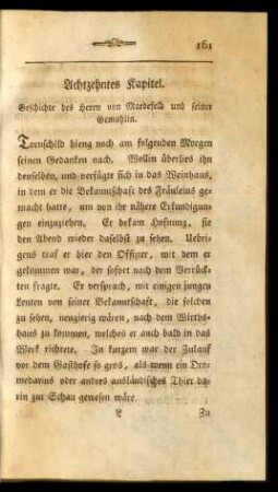 Achtzehntes Kapitel. Geschichte des Herrn von Mardefeld und seiner Gemahllin.