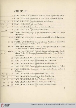 Ohrringe (Nr. 1-44)
