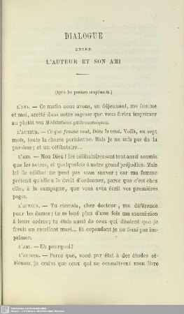 Dialogue entre l'auteur et son ami