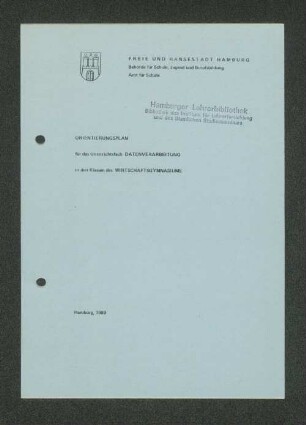 Orientierungsplan für das Unterrichtsfach Datenverarbeitung ...
