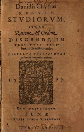 Regulae Studiorum : seu de Ratione et Ordine discendi ...