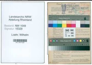 Entnazifizierung Wilhelm Loehr , geb. 09.05.1887 (Postwart)