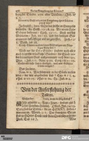 Von der Auferstehung der Todten.