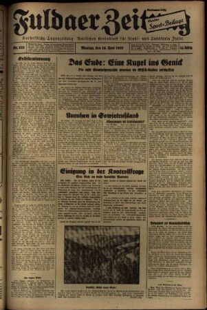 Ausgabe vom Montag, den 14. Juni 1937.