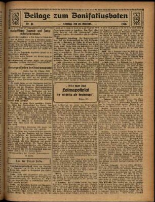 Zweite Ausgabe vom Sonntag, den 28. Oktober 1928.