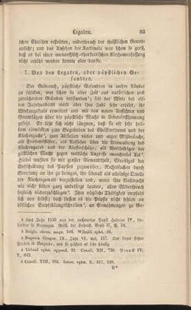 7. Von den Legaten, oder päpstlichen Gesandten.