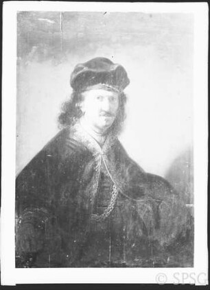 Spreeuwen, Jacob van. zugeschrieben - Joudreville, Isaac de (?): Alter Mann in schwarzer Kleidung mit goldener Kette, GK I 2336.