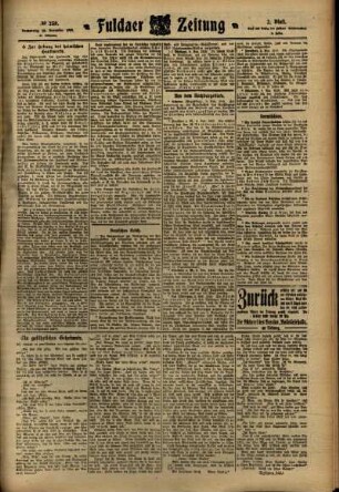 Zweite Ausgabe vom Donnerstag, den 10. November 1910.
