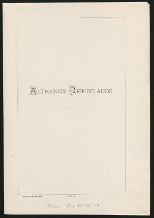 IV. 19. Althann's Reineclaude