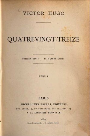 Quatre vingt-treize : Premier Récit - La guerre civile, 1