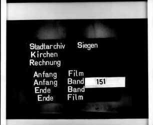 Kirchenrechnung der Stadt Siegen der Kirchmeister Arnold Roraff