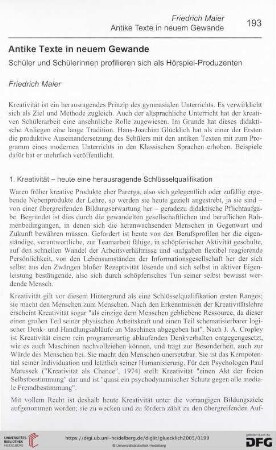 Antike Texte in neuem Gewande
