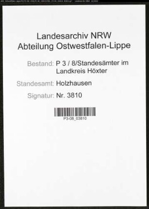 Sterberegister Standesamt Holzhausen