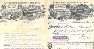Briefbogen bzw. Rechnung mit Firmenansicht "Lindenmeyer&Co" (Oststraße 72)