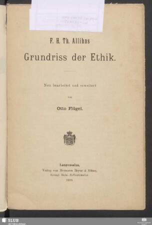 Grundriss der Ethik