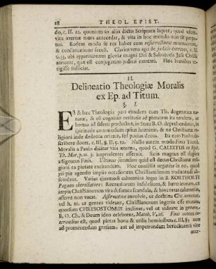 II. Delineatio Theologiæ Moralis ex Ep. ad Titum.