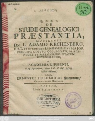 De Studii Genealogici Praestantia