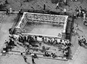 Fonte Gaia auf dem Campo in Siena von oben