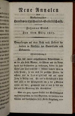 Zehntes Stück. Den 6ten März 1817