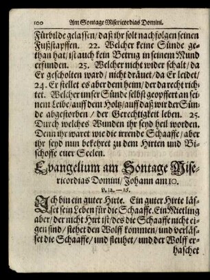 Evangelium am Sontage Misericordias Domini/ ...