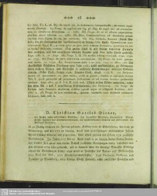 D. Christian Gottlob Biener ...