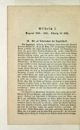 56. Bis zur Uebernahme der Regentschaft