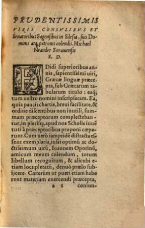 Graecae linguae tabulae : Continent autem facili ordine & brevitate perspicua, absolutam declinandi nomina & pronomina, coniugandique verba rationem, cum formationum regulis omnibus necessariis ...